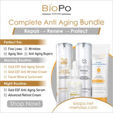 BioPo skincare product bundle with bottles and text on a white background