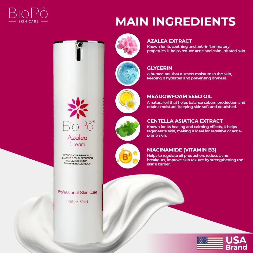 Azalea Acne Cream – Reduces Oil, Unclogs Pores & Prevents Future Breakouts
