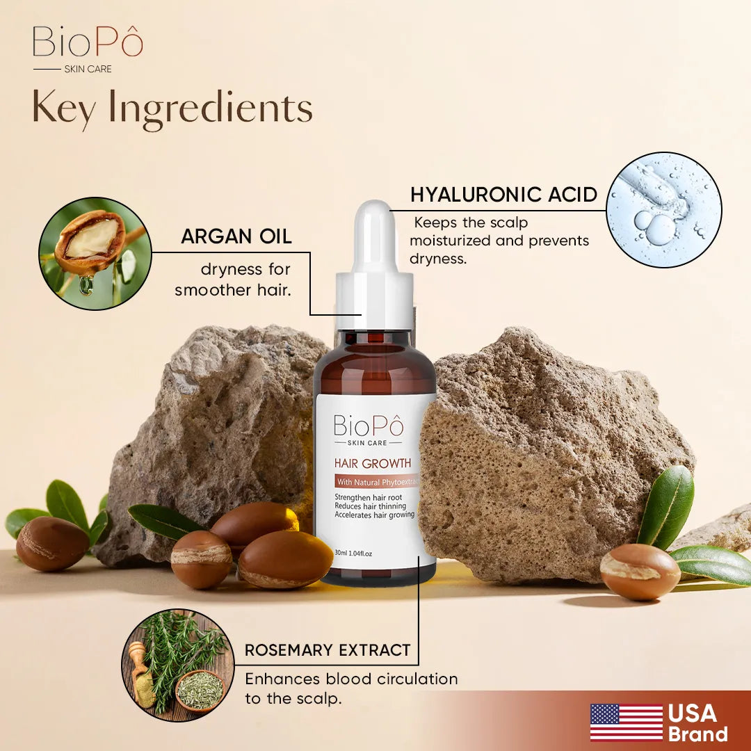 BioPo Hair Growth Oil Serum – Lightweight, Non-Greasy Formula for Stronger and Healthier Hair