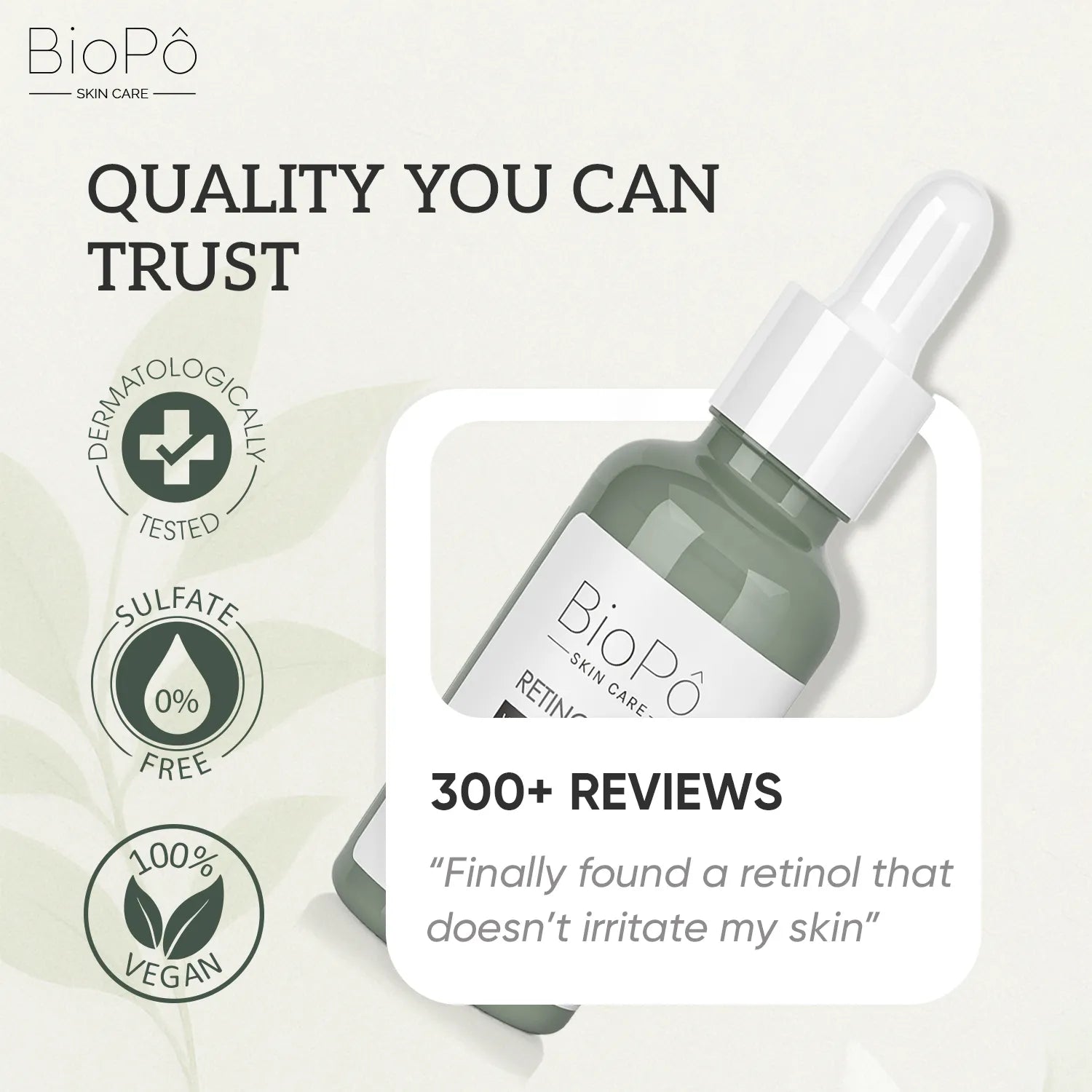 Customer reviews of BioPo Retinol Serum – real experiences showing reduced wrinkles and improved skin texture