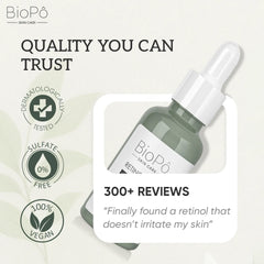Customer reviews of BioPo Retinol Serum – real experiences showing reduced wrinkles and improved skin texture