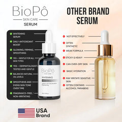 BioPo Skin Brightening Whitening Serum vs other brands – stronger dark spot removal and radiant glow results