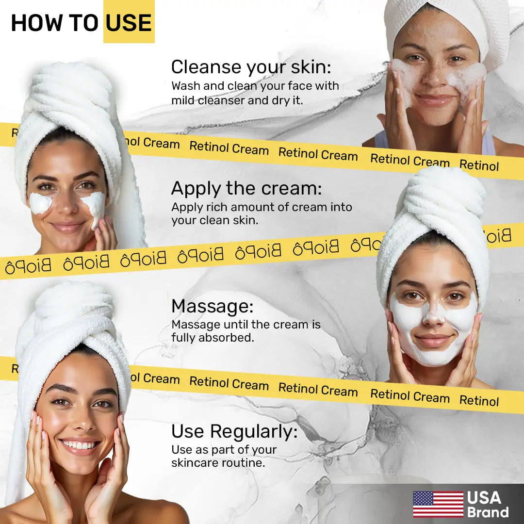 "Retinol anti-aging cream that promotes smoother, firmer, and glowing skin with consistent use."