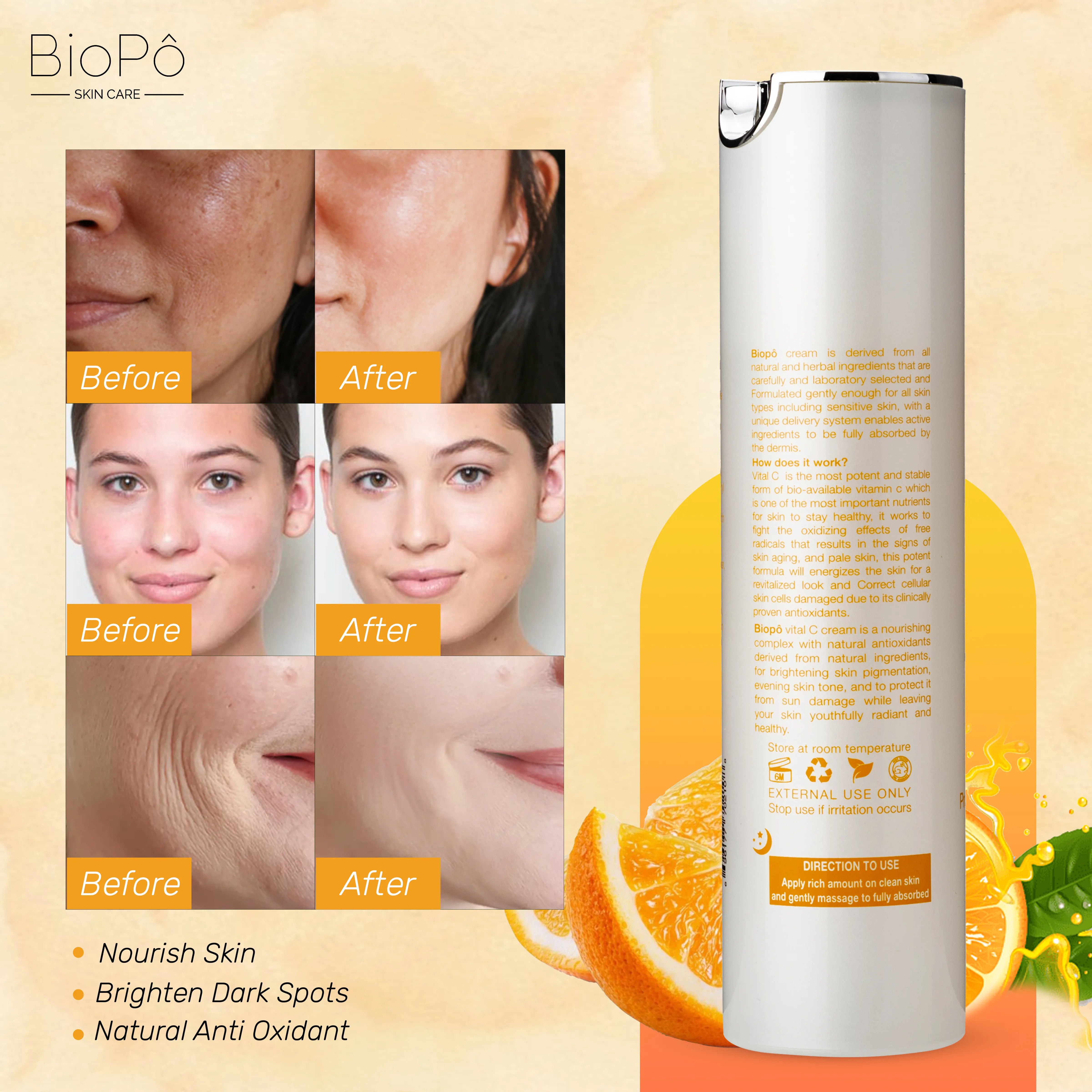 Vital C cream for brightening and deep hydration — revives dull skin and restores natural glow."