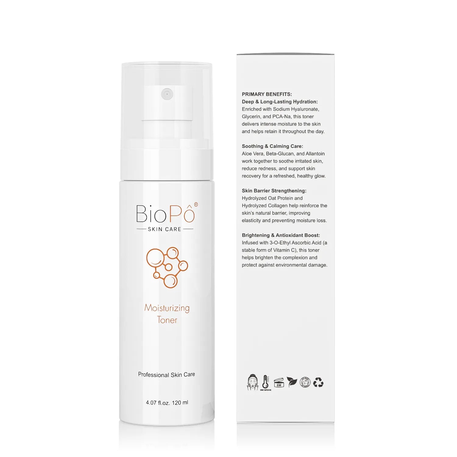 BioPo skincare product with packaging on a white background