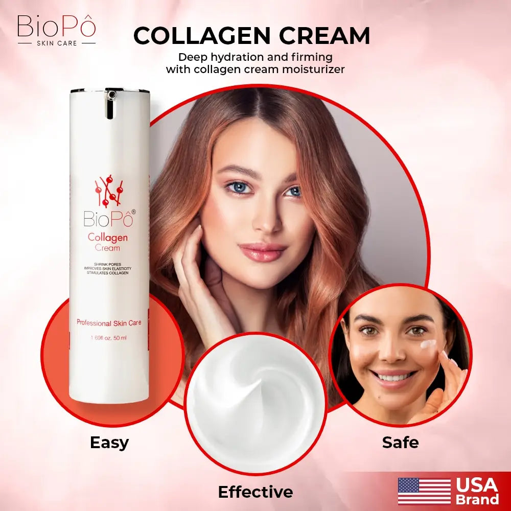 Collagen moisturizing cream with Vitamin E and peptides to nourish, repair, and protect skin barrier.