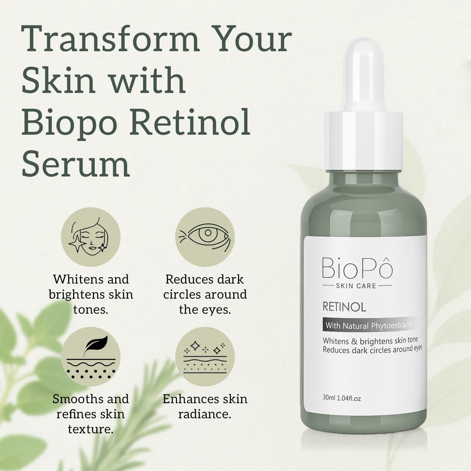 Transform your skin with BioPo Retinol Serum – visibly smoother, firmer, and youthful-looking complexion